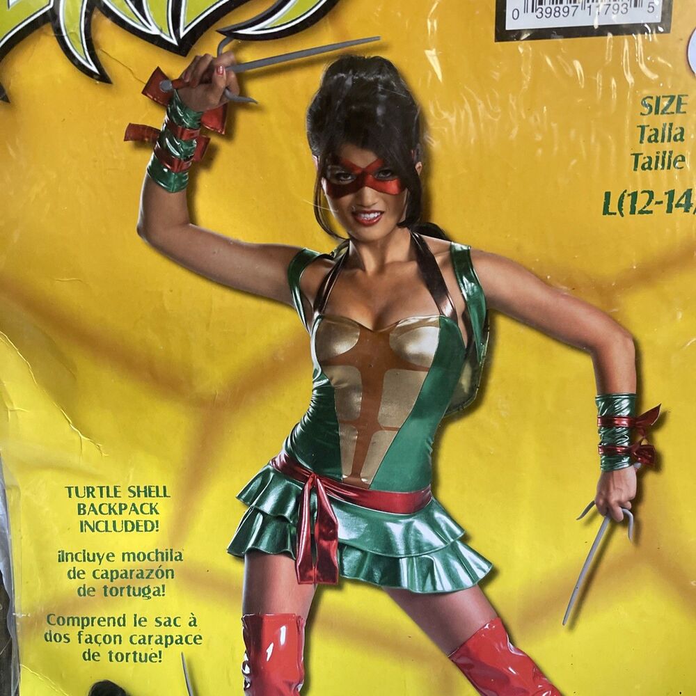 Halloween Costume Women’s TMNT Raphael Size L Teenage Mutant Ninja Turtles - Picture 2 of 5